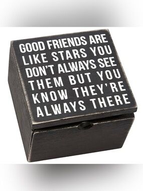 Decorative Black Sentiment Box Good Friends Quote